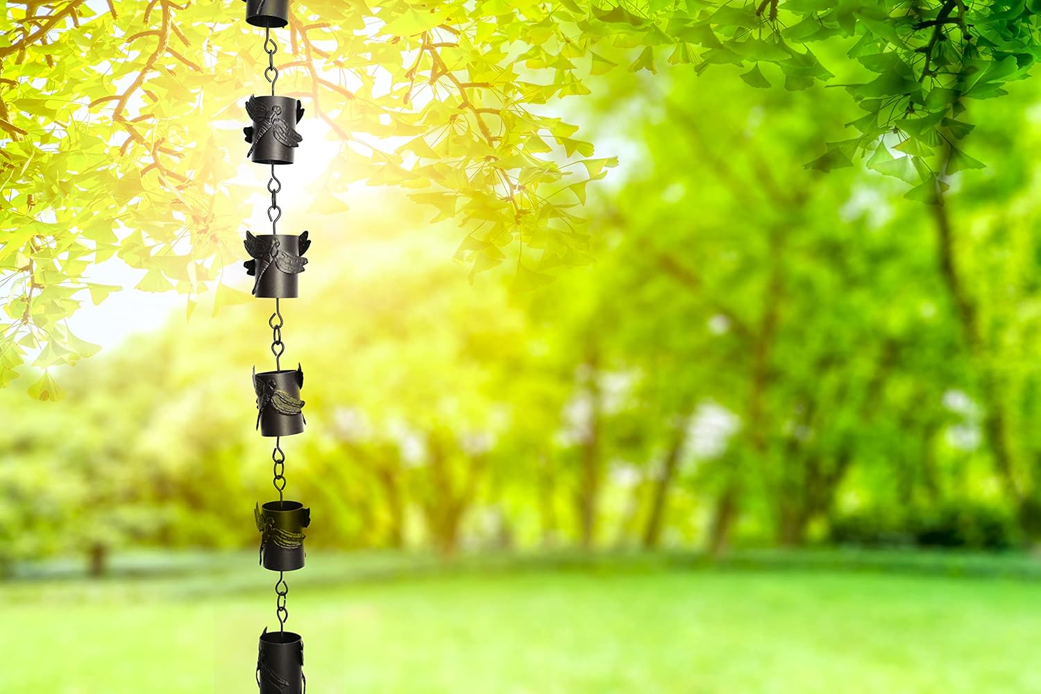 Buy Rain Chains Pacific Dragon Fly Cylinder Channel Link Rain Chain, 8.
