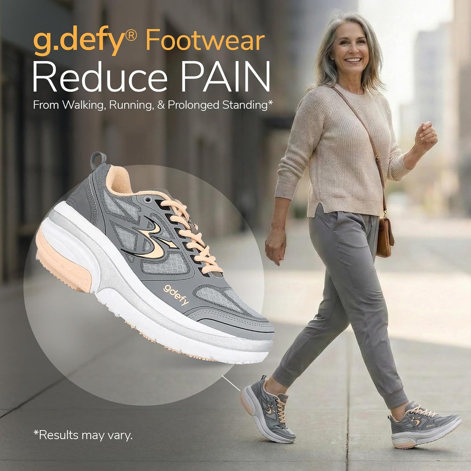 G-DEFY ION Women’s Orthopedic Walking Shoe | VersoShock Technology for Pain Associated with Prolonged Standing or Walking | Arch Support | Diabetic Shoes | Wide Shoes | Free Custom Orthotic - Image 4