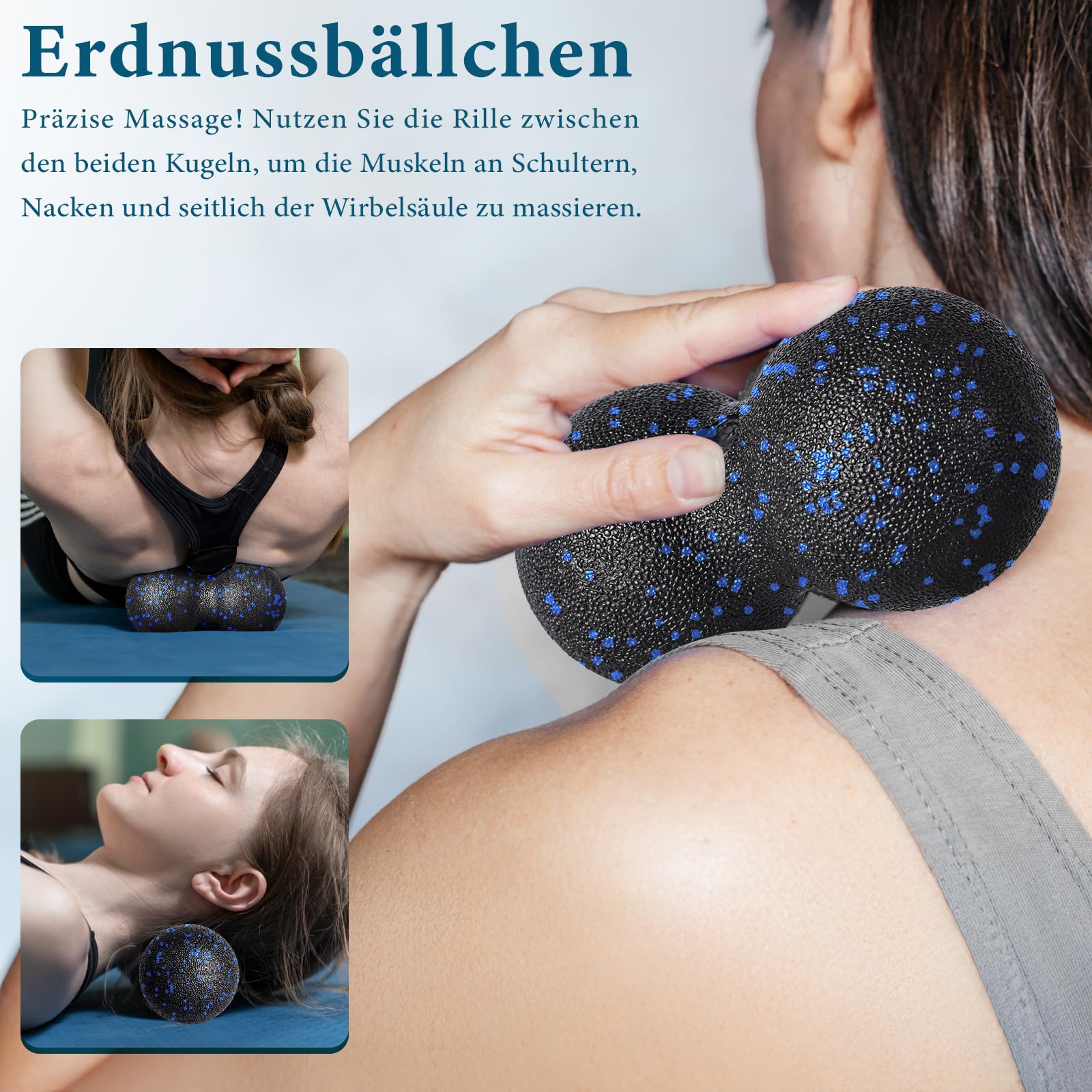 Zestaw wałków do masażu powięzi Blackroll Foam Roller zestaw z piłką do masażu powięzi, mały wałek do masażu powięzi, mały i podwójna piłka do jogi, powięzi, treningu mięśni