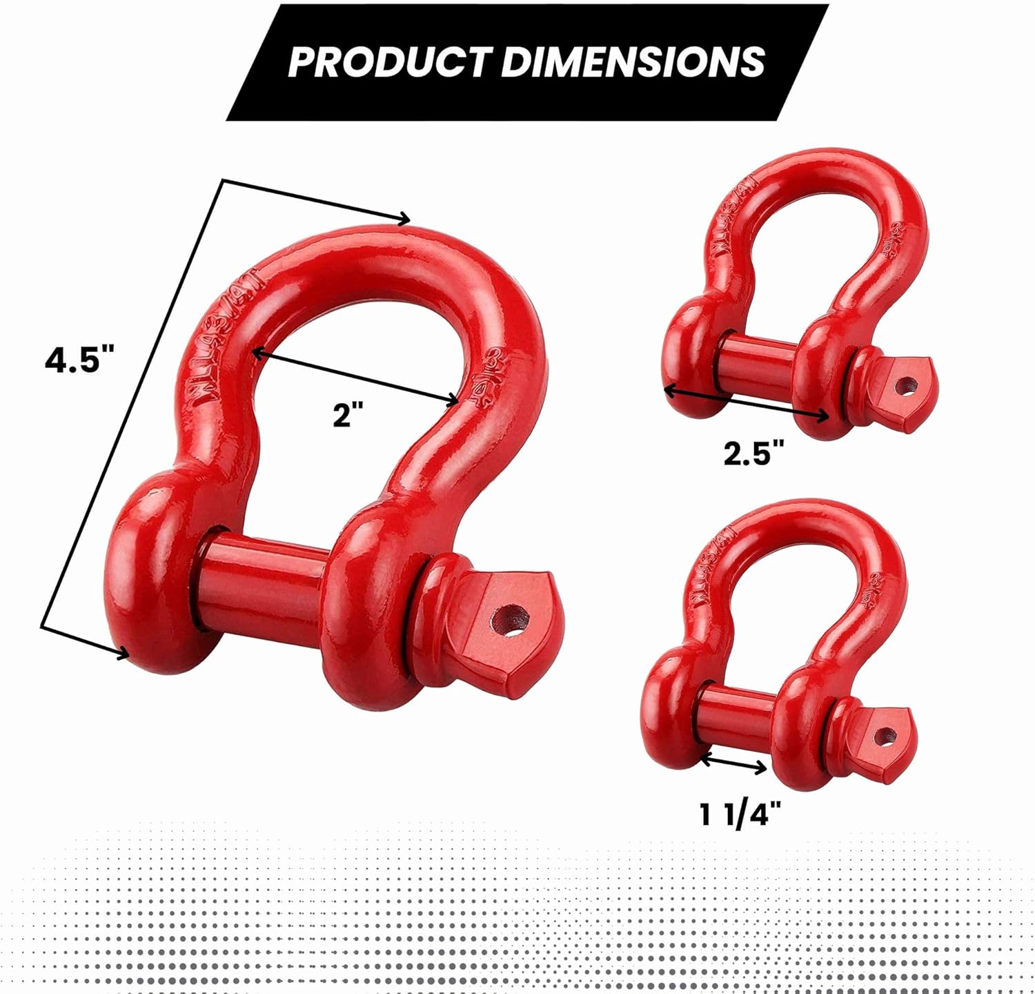 2 Pack- D Ring Shackles 3/4 INCH – Red – Heavy Duty Forged Steel with 4.75 Ton Capacity – Ideal for Jeeps, ATV’s, Trucks to use with Recovery,Towing, Snatch Straps,Snatch Block,Tree Savers - Image 3