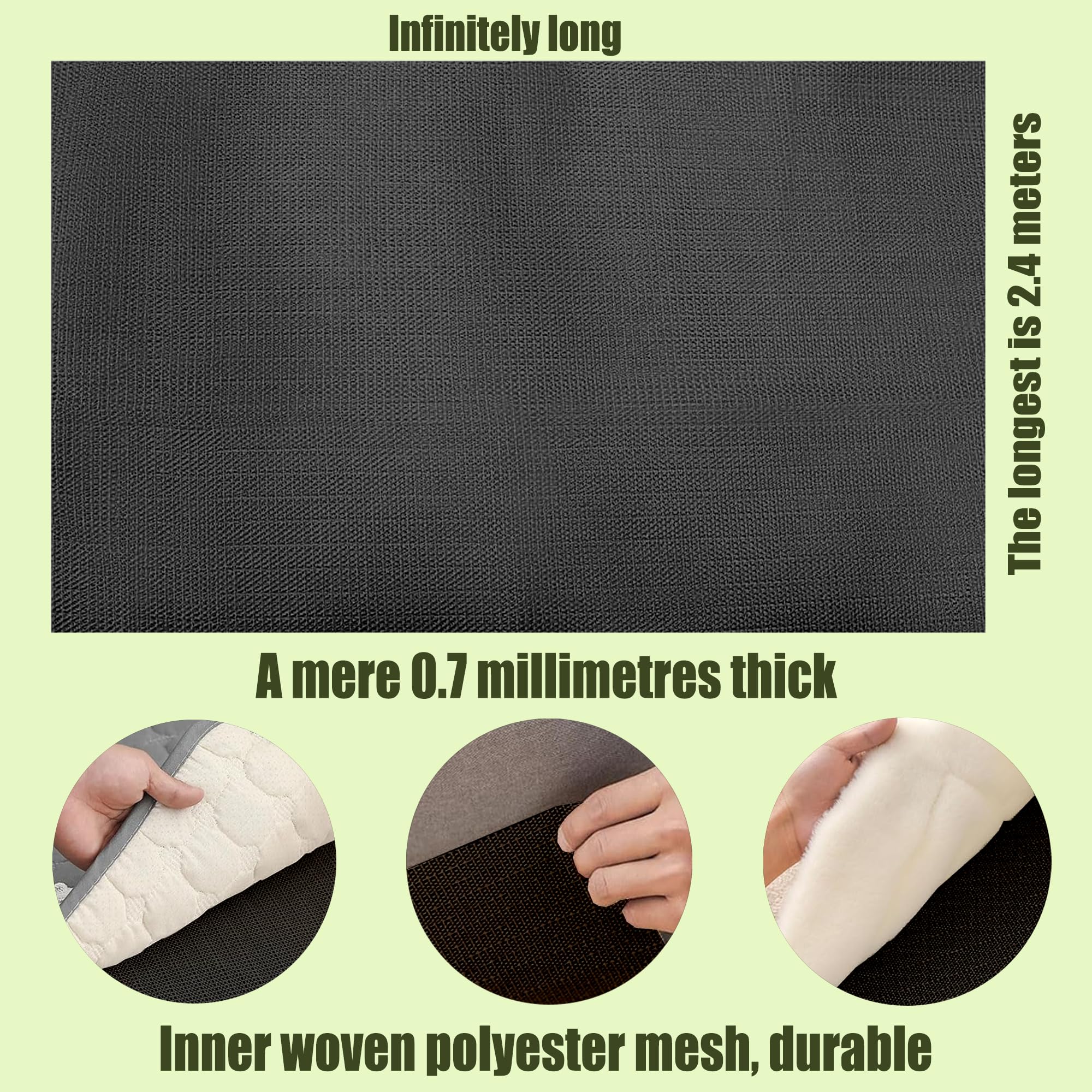 Rete Antiscivolo 195 x 200 cm Antiscivolo Tappetino per Tappeti Multiuso Tagliabile Lavabile per Tappeti Cassetti Ripiani Materasso Divano, Nero