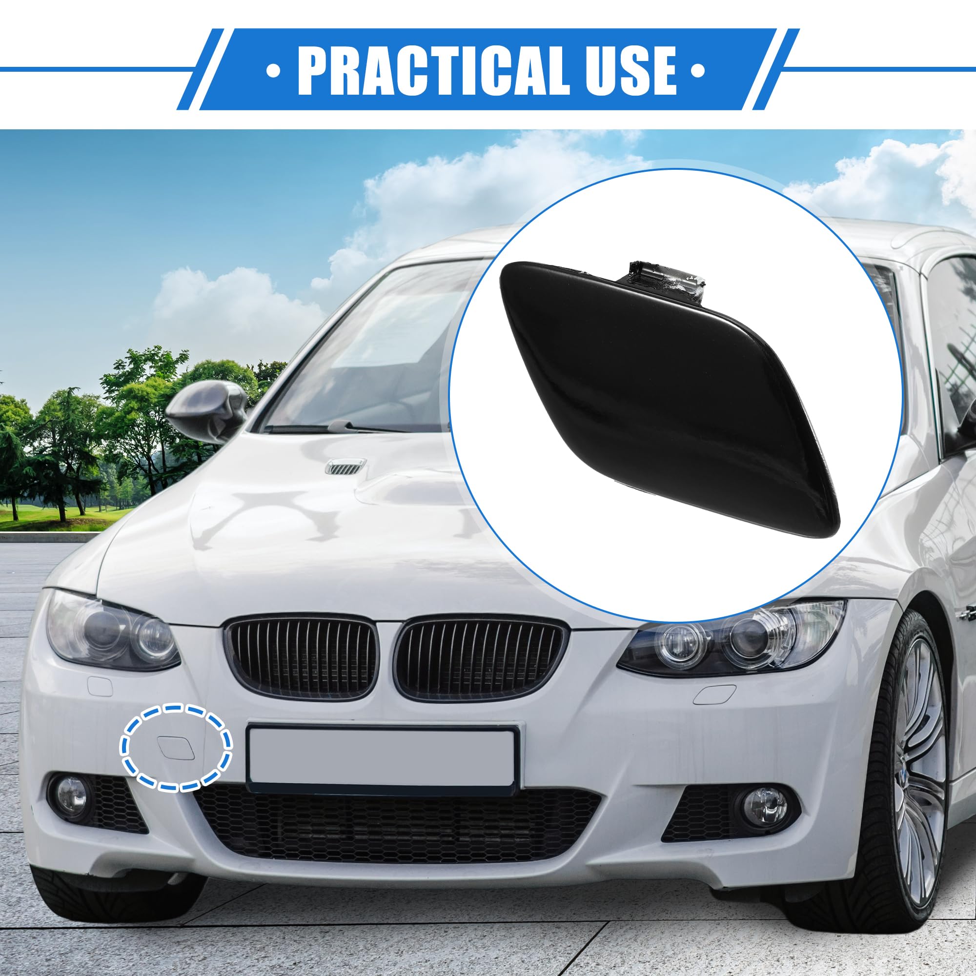 IJDMTOY Non Peint/apprêté (1) Crochet De Remorquage Avant De Remplacement Compatible Avec BMW E92 320i 328i 335i Coupé 2007–2010 Pre-LCI