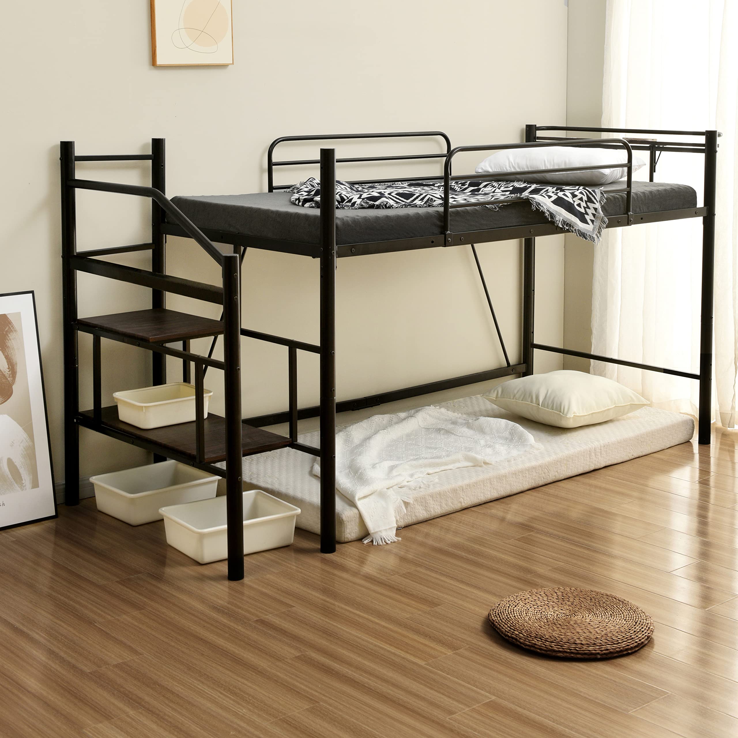 Amazon｜ロフトベッド パイプベッド シングル ハイベッド 二段ベッド  