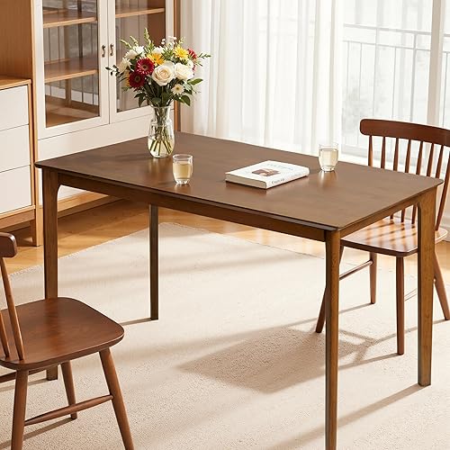 Hokway Dining Table for 4, 43 Inches Rectangular Solid Wood