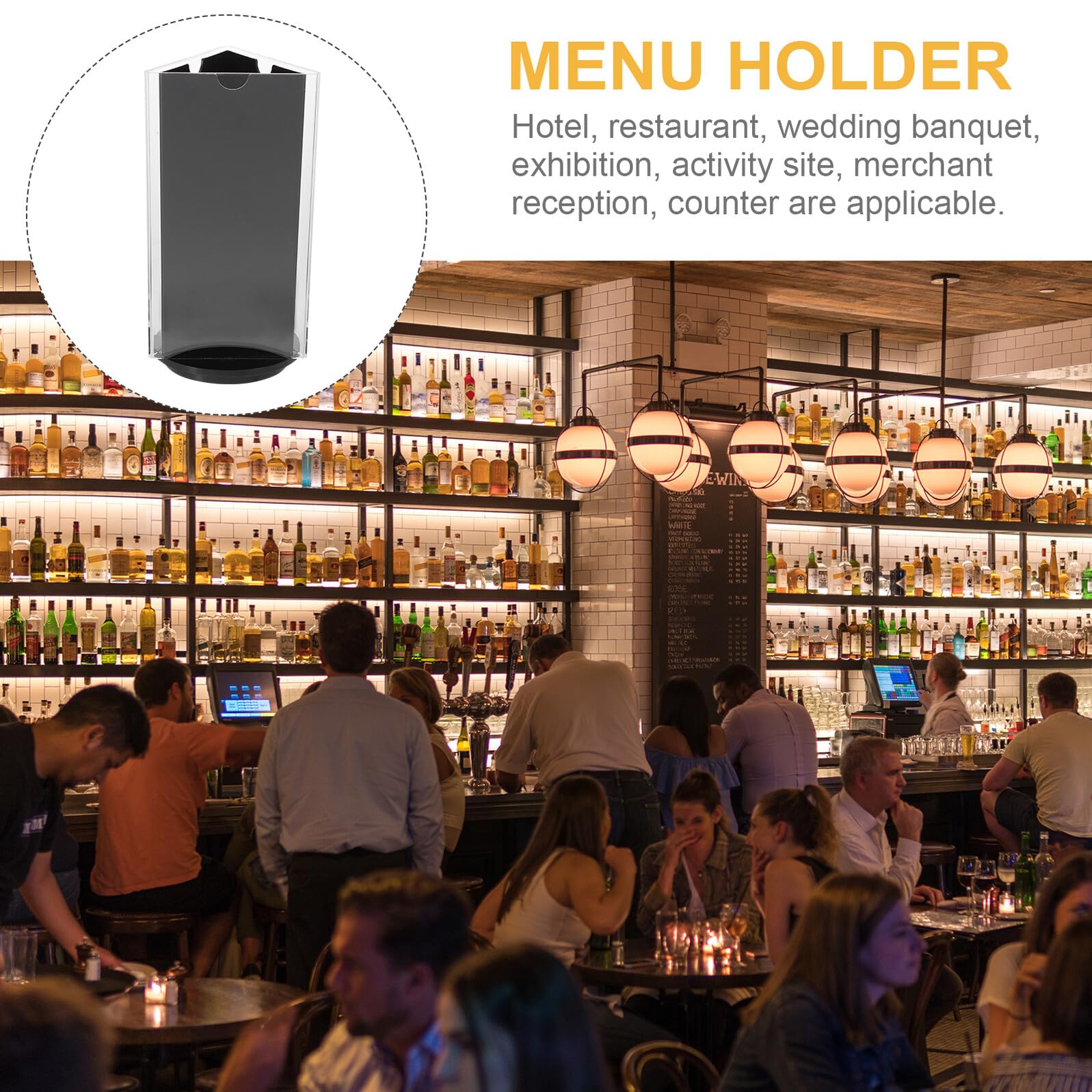 SEWACC 5 Stück Drehbarer Acryl Tischaufsteller Drehbar Stabiles Design Menühalter für Restaurants Büro Preisschilder Flyer Präsentation Langlebig Transparent