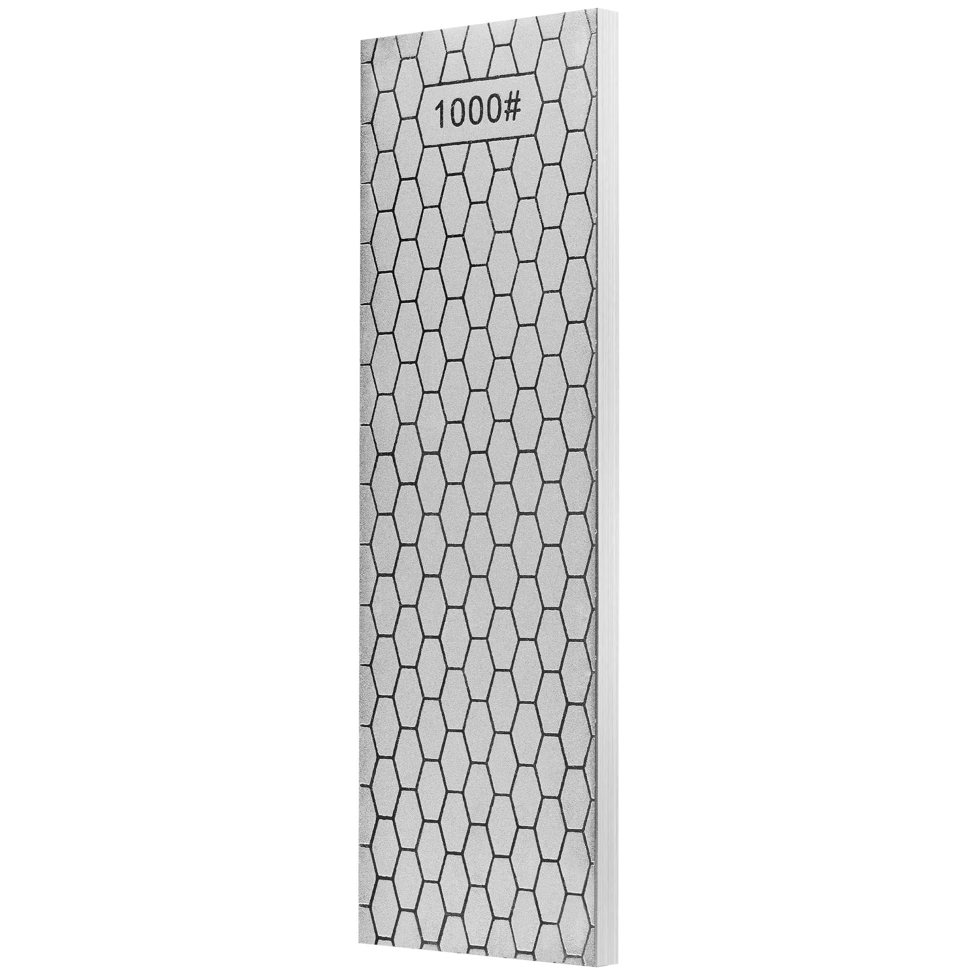 S SATC Diamond Sharpening Stone 2 Side Grit 600/1000 Diamond Plate Honing Stone 8-inch Hone Sharpener White
