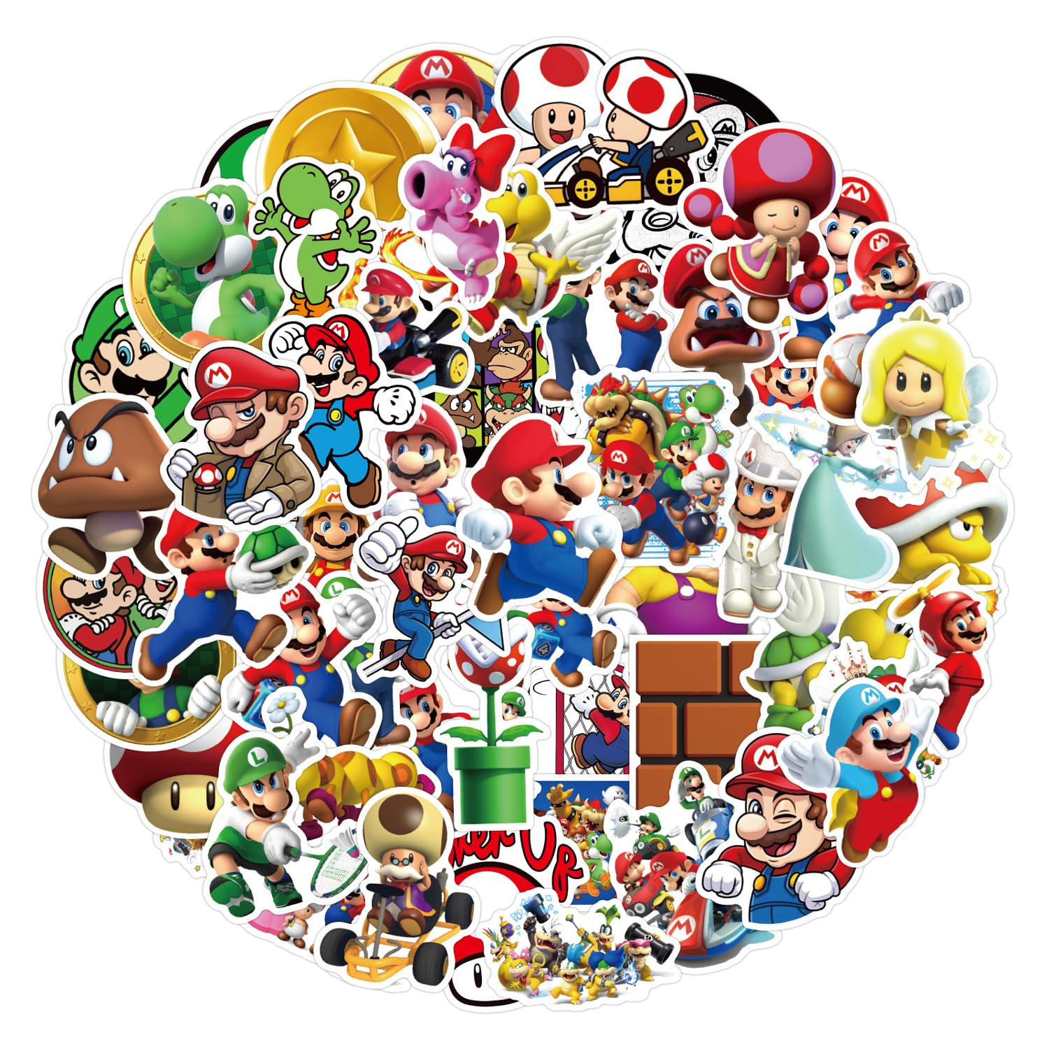 CAREOR 100Pcs Cartoon Marrio Stickers