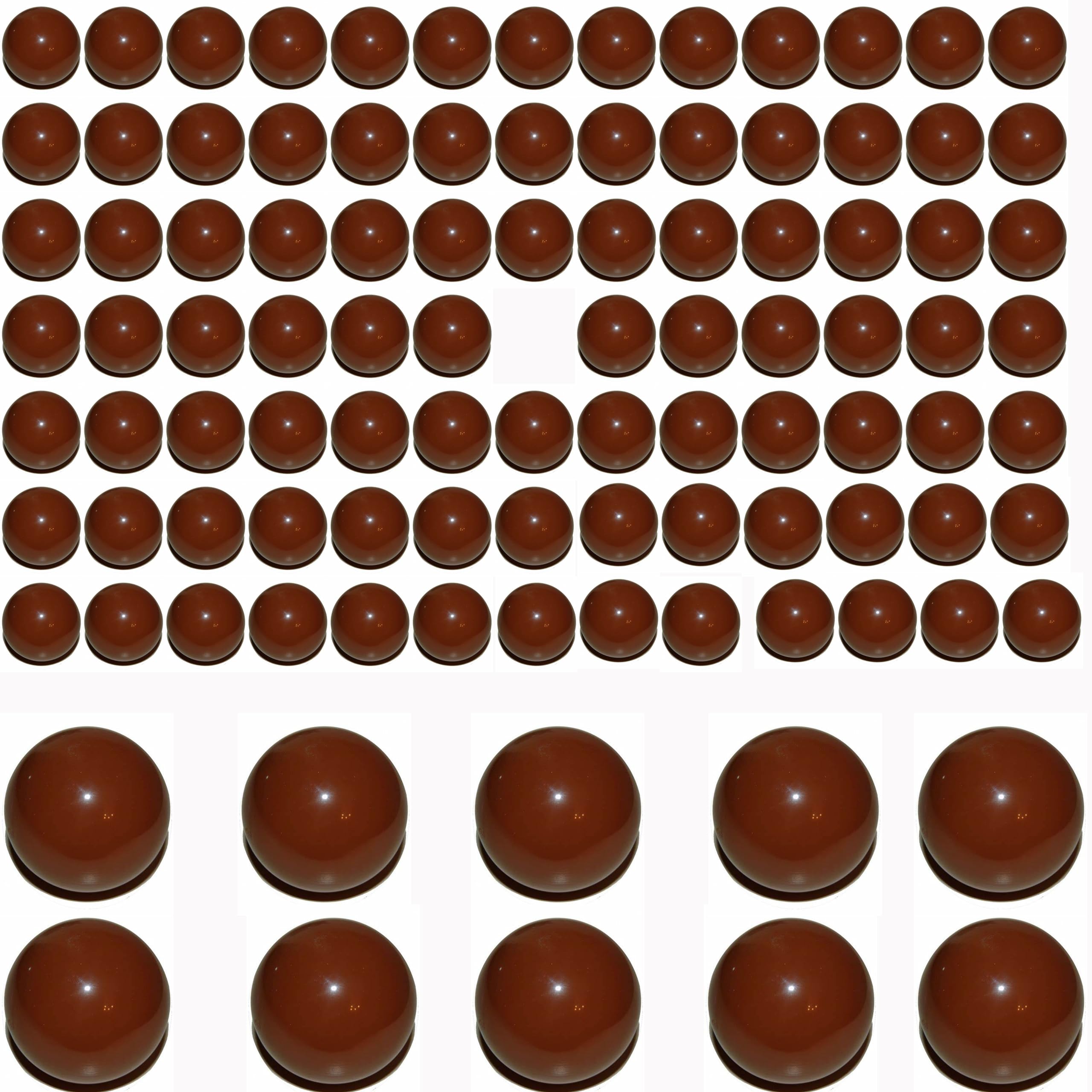 Lambid 100 x 68 Cal. Nylon Paintballs Ammo for Self Defense, 3.7 Grams Reusable Seamless 68 Caliber Plastic Kinetic Rounds Compatible with Byrna SD/LE/EP and T4E HDR68/ HDS68 (Coffee Brown)
