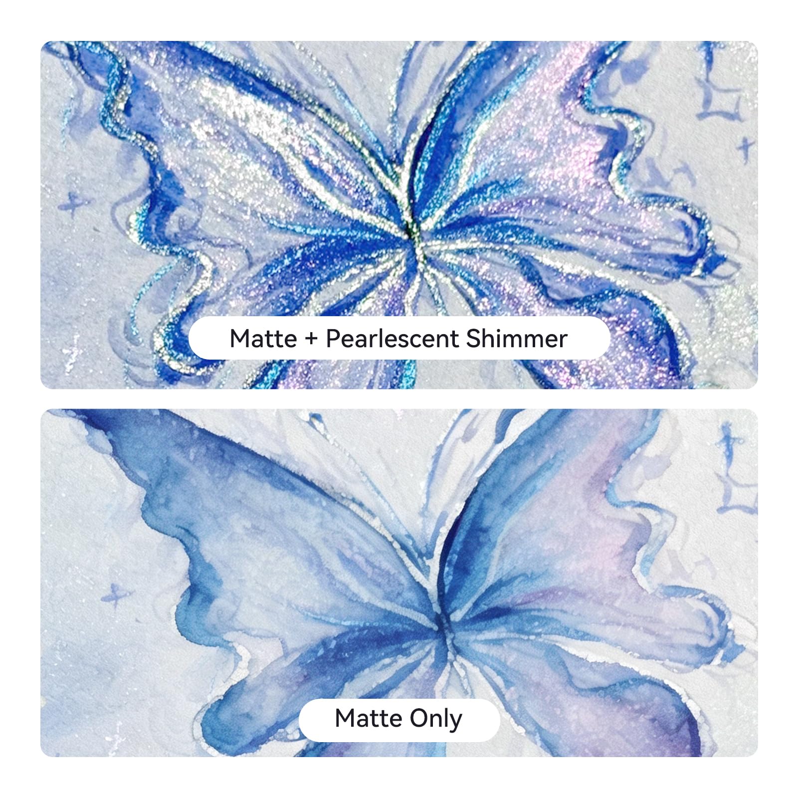 Set di pittura ad acquerello solido, 36+12 colori metallici con | Colori vivaci dei pigmenti/miscelazione liscia e facile