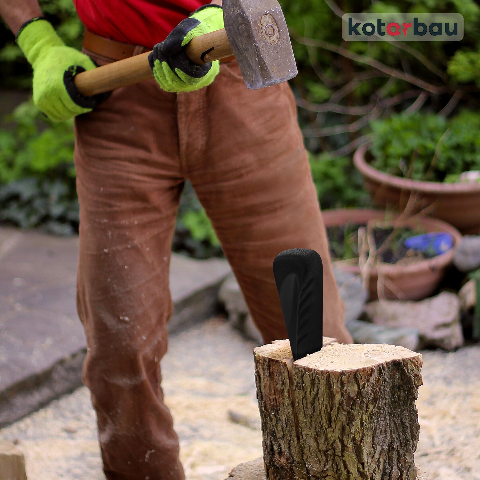 KOTARBAU® Cuneo rotativo forgiato per spaccare legno in acciaio