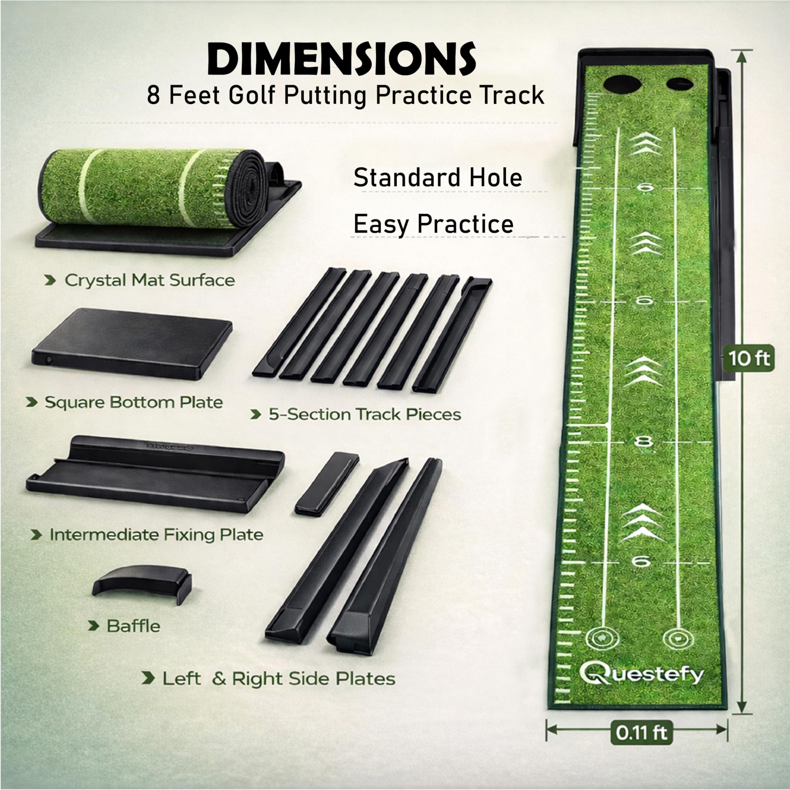 Putting Green Indoor | Tapete de golf sin arrugas con retorno automático de la bola, superficie antideslizante y marcas de alineación para una práctica precisa de putting en casa, oficina y al aire
