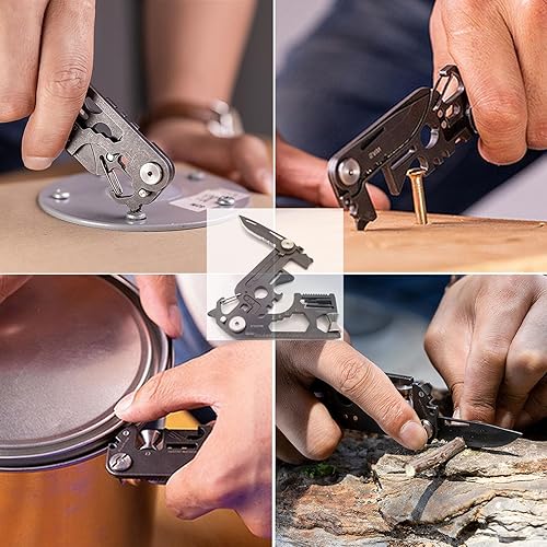 Miniatura 5 de 2 multiherramientas para hombres, cartera de herramientas para tarjetas de crédito, multiherramienta y pequeña herramienta multiuso plegable, con