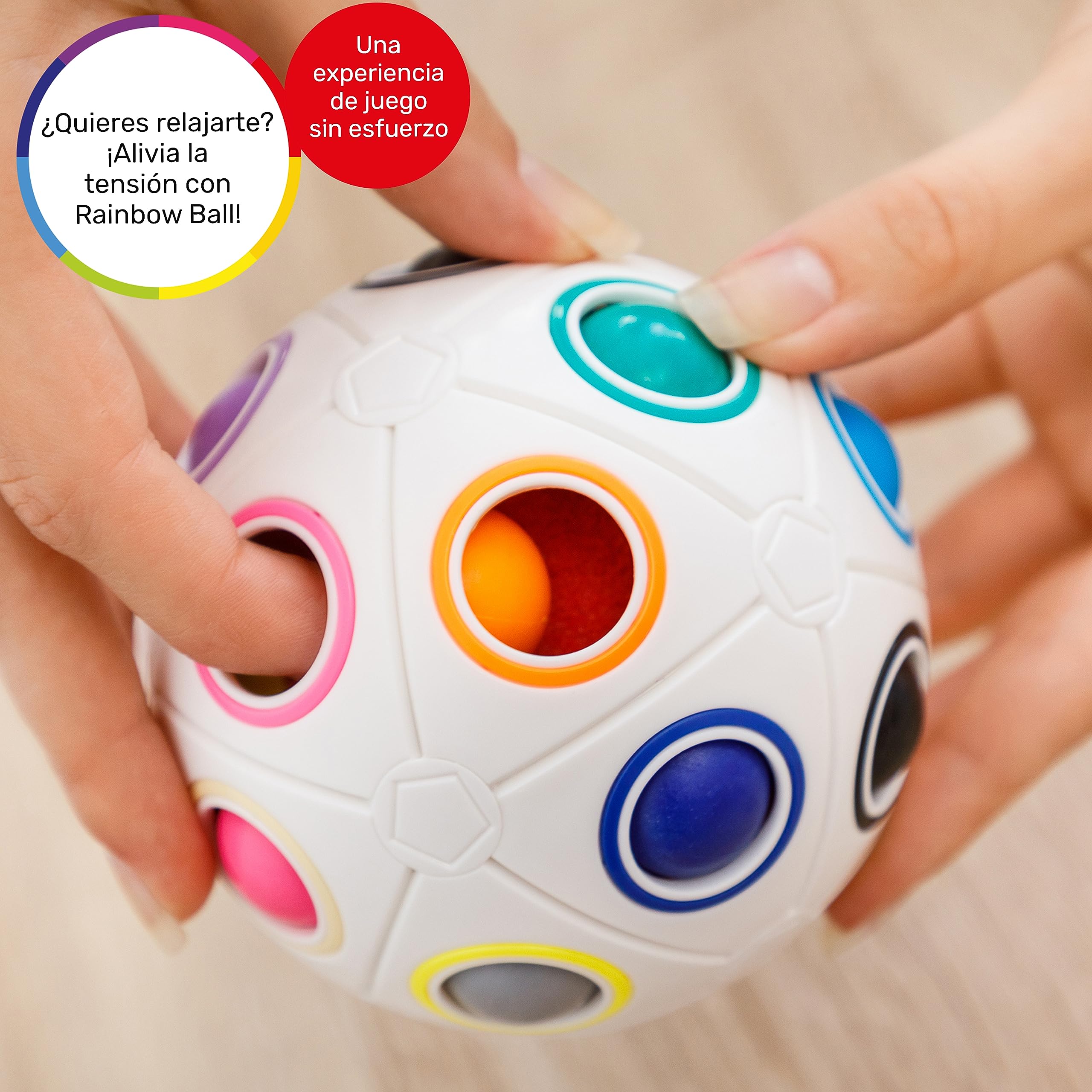 CUBIDI® Bola Mágica Arcoíris Grande Puzzle 3D. Rompecabezas Niños Ideal También como Rompecabezas Adultos. Juguetes Antiestres Adultos y Perfectos como Regalo Niña 6 Años y Niño.
