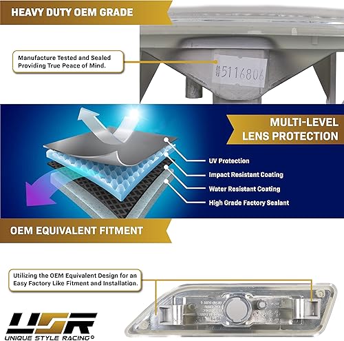 Miniatura 8 de USR DEPO 06-11 W219 ClS-Class - Juego de luces de marcador laterales para parachoques delantero (izquierdo + derecho) compatible con Mercedes Benz
