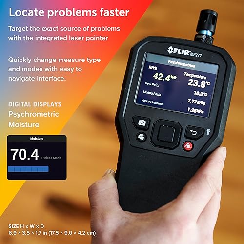 Miniatura 5 de FLIR MR277 Medidor de humedad cámara IR MSX e higrómetro para inspección de edificios