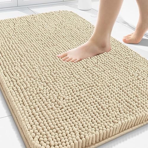 Miniatura 23 de Arotive Alfombras de Baño 30x20, Alfombras de Baño de Chenilla Shaggy Extra Suaves y Absorbentes, Lavables a Máquina con Respaldo de Goma