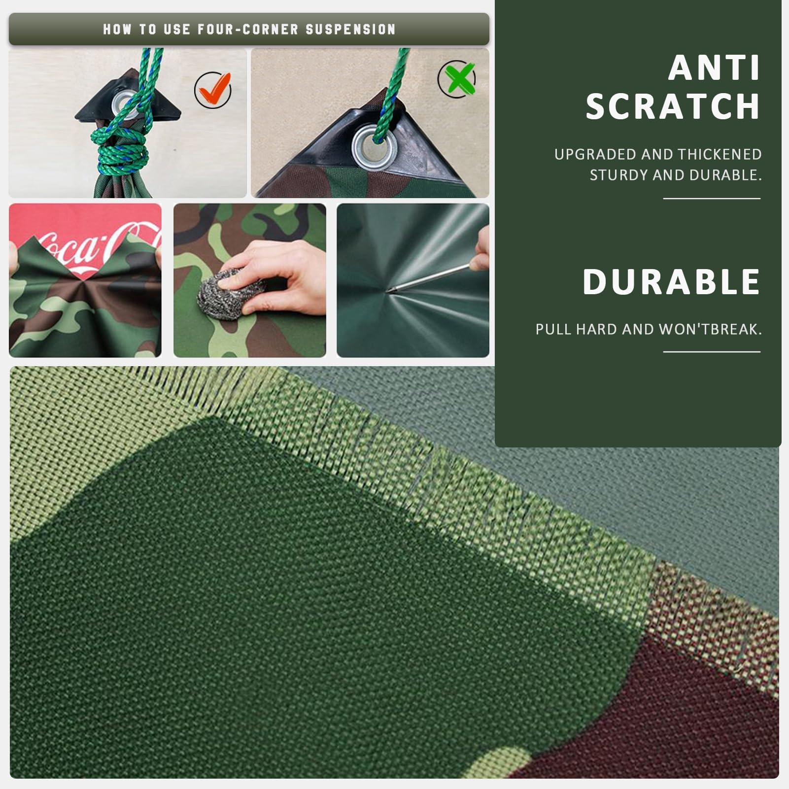 Camouflage Abdeckplane 2,7x3,5 M – Wasserdicht, Robust, Für Garten, Camping & Schutz