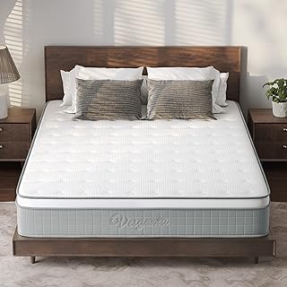Vesgantti Queen Mattresses, 10 Inch Innerspring Hybrid Queen Size Mattress, Pressure Relief Pocket Spring Mattress in a Bo...