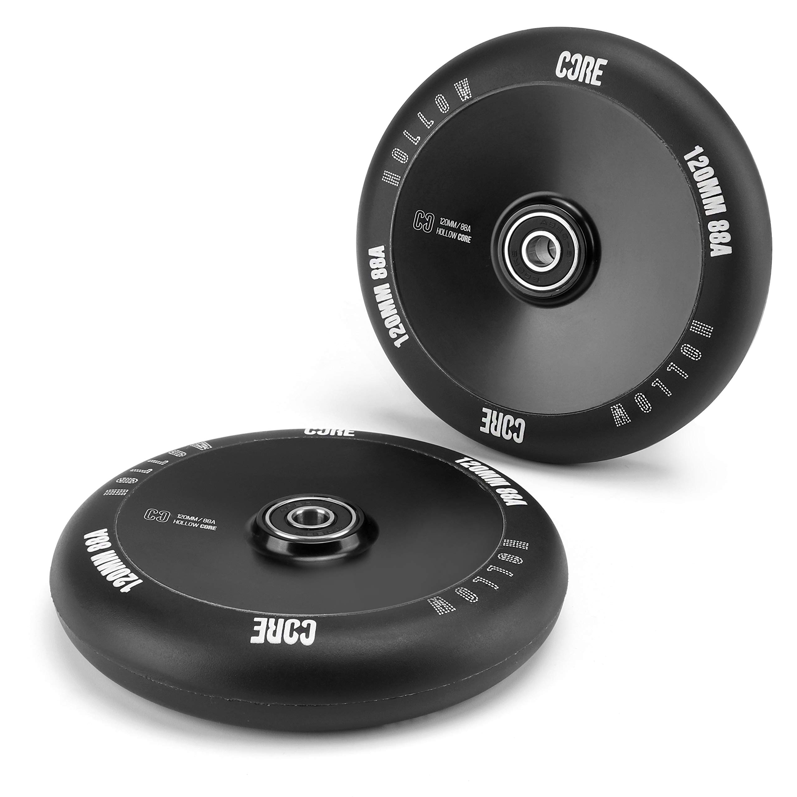 CORE Hollow Stunt Scooter Wheel 110mm ABEC 9 Bearings (Replacement Pro Scooter Wheels) - Black, Hollow - Black, 120mm - Image 2
