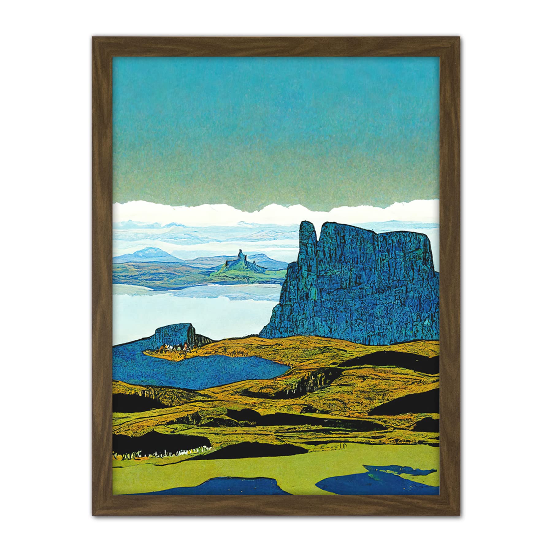 Doppelganger33 LTD The Storr Isle Of Skye Scottish Landscape Artwork Framed Wall Art Print 18X24 Inch