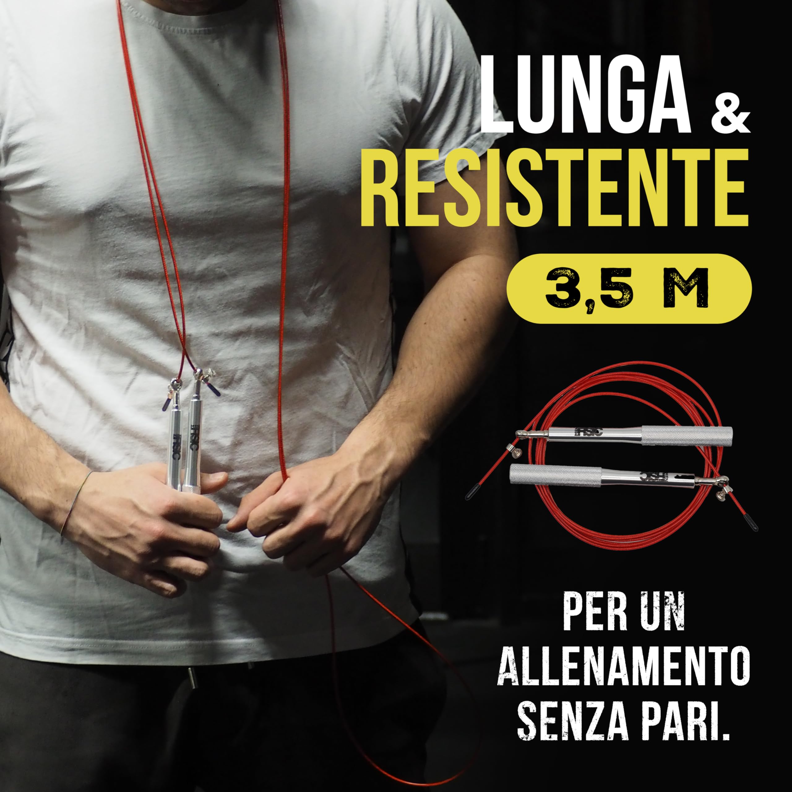 Corde à Sauter Réglable avec Roulements, Corde a Sauter Sport pour Fitness et Cardio