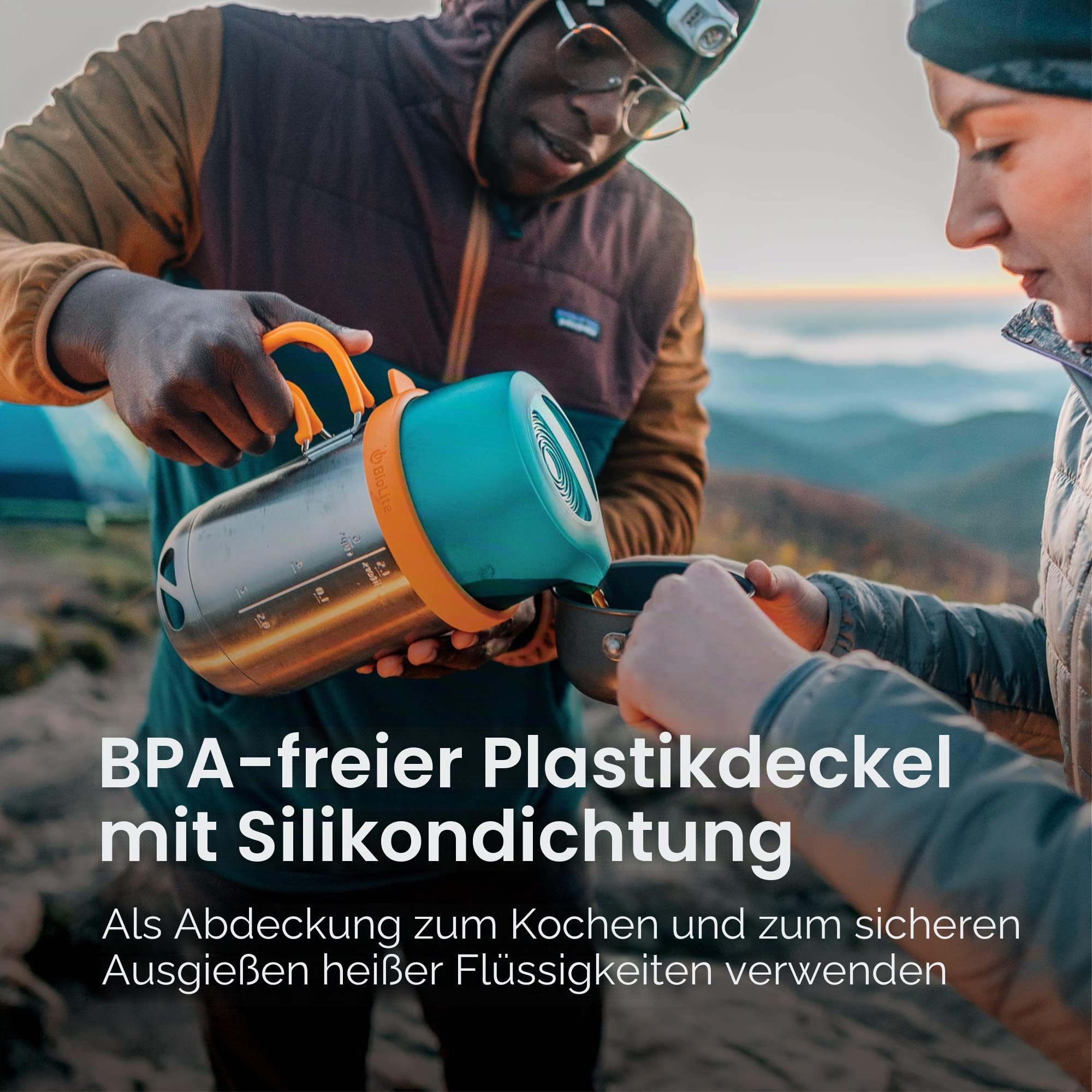 BioLite, CampStove KettlePot & Kaffee Set, Edelstahl Kochgeschirr Zubehör für Camping & Outdoor