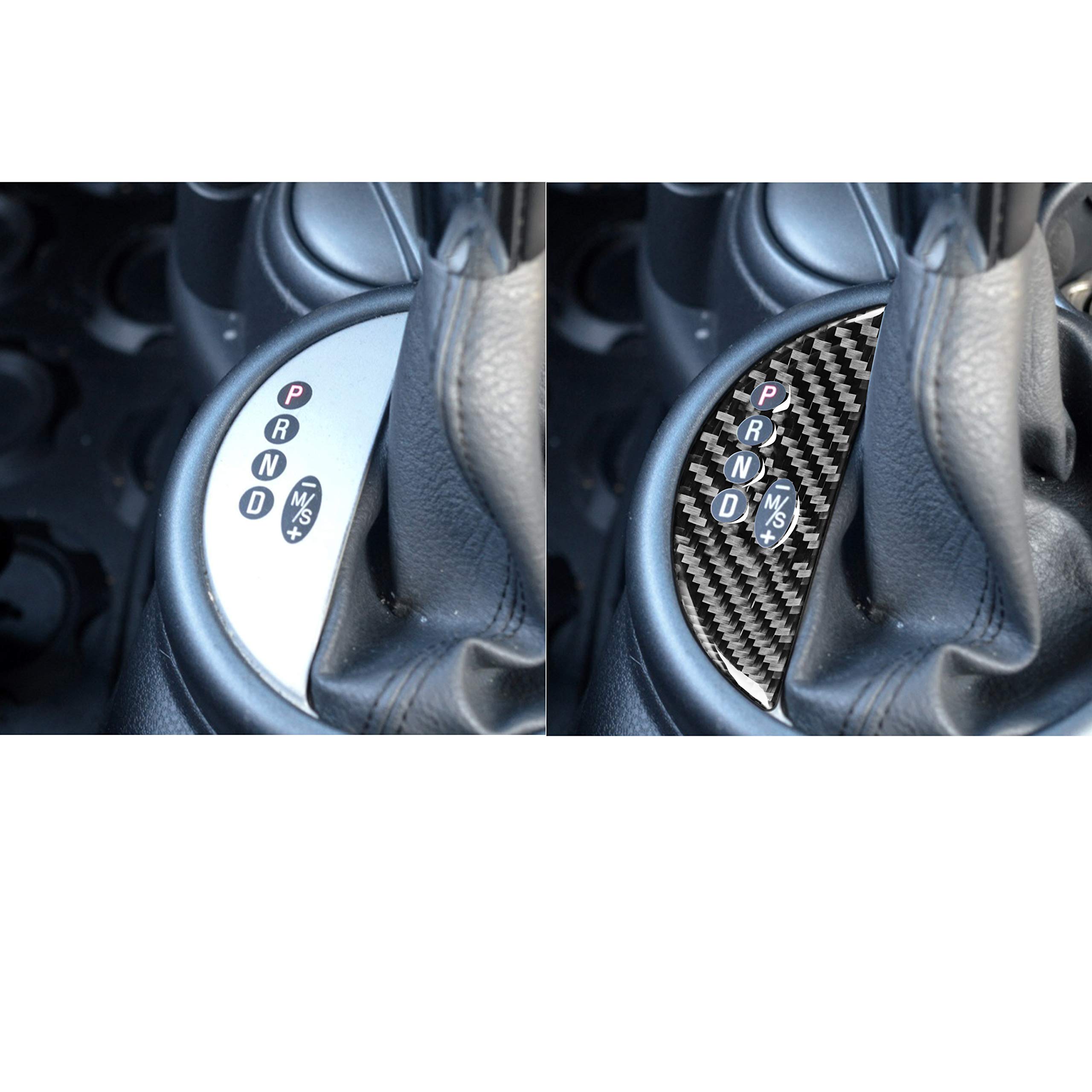 Real Premium Carbon Fiber Compatible with Mini Cooper 2002 2003 2004 Accessories Car Cover Sticker Decal Auto Interior Trim (Gearshift Panel)