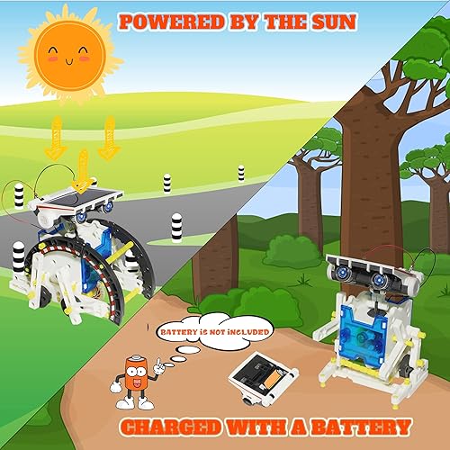 Miniatura 4 de Kit de robot solar STEM 29 en 1, juguetes espaciales de robot solar, kits de ciencia de construcción, juguetes de construcción de ciencia de