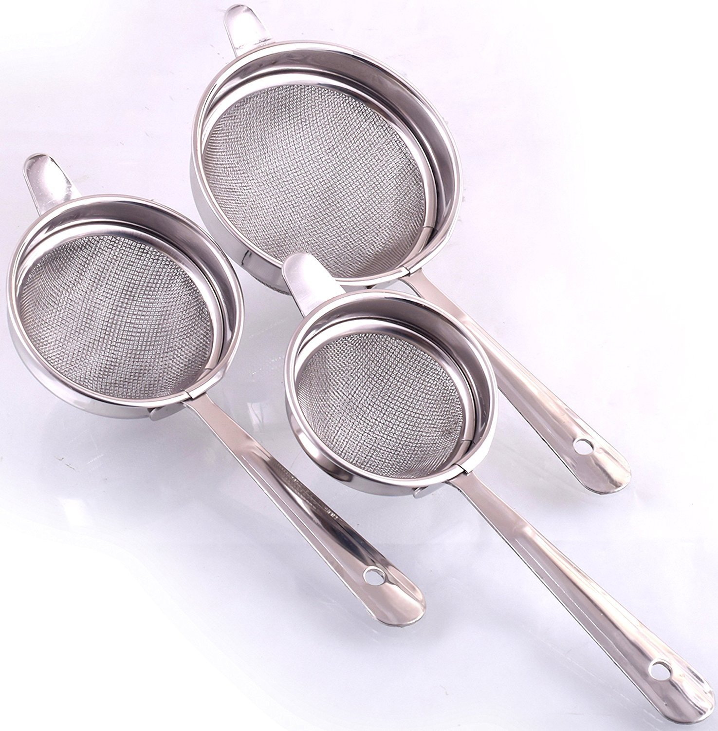 Kuber Industries Stainless Steel Double Mesh Tea Strainer Chalni 8,9,10 cm Diameter (3 Piece, Silver) (B07JN3C1QZ) Amazon Price History, Amazon Price Tracker