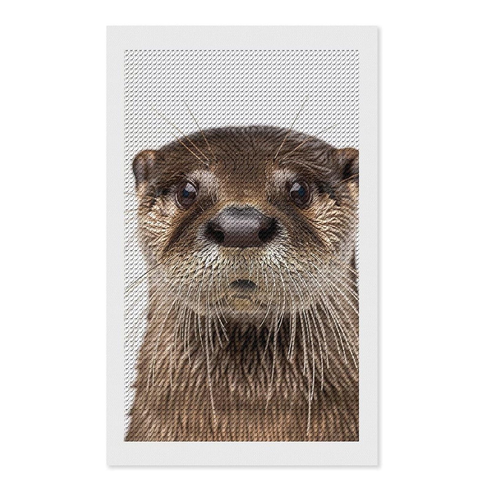 Junmoney Otter Face Diamond Painting Set 12"x20", Stress Relief Craft, Easy to Enjoy, Vintage Style Decor, Festive Craft Gift