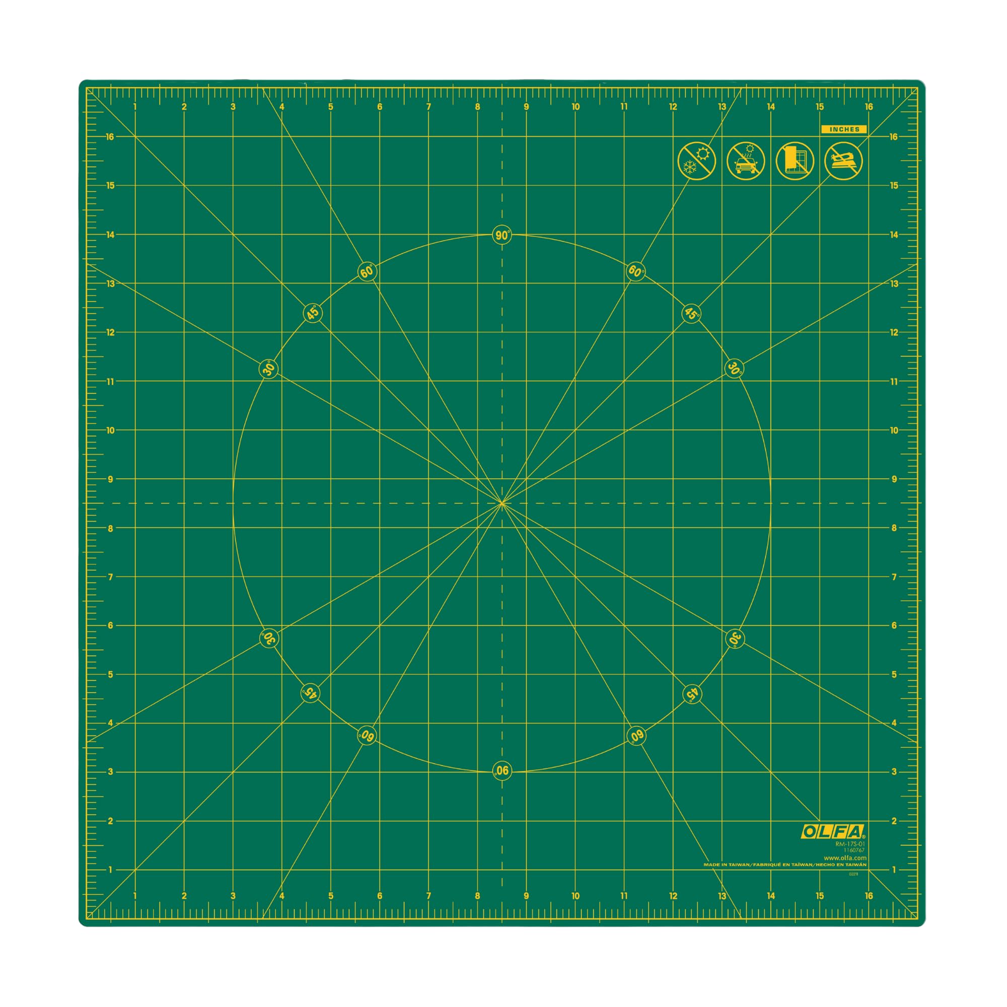 Tapete giratorio cuadrado de 17x17'' OLFA para acolchado y patchwork