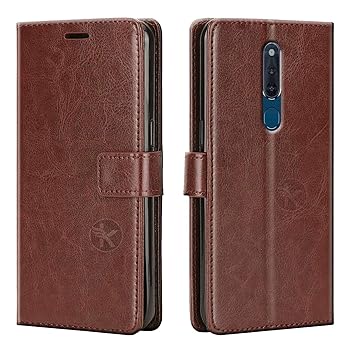 Dgeot Leather flip Case Compatible with Oppo F11 Pro | Inside TPU with Card Pockets | Wallet Stand | Magnetic Closure | 360 Degree Complete Protection Vintage Flip Cover for Oppo F11 Pro - Brown