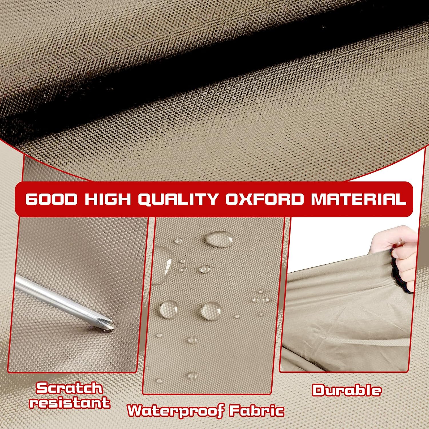 T-Top Center Console Cover for Boat，900D Waterproof Marine Grade Canvas, Heavy Duty Outdoor Boat Console Covers,Protecting Boat Center Console and Helm Seat (Khaki,94" L 58" W 82" H)