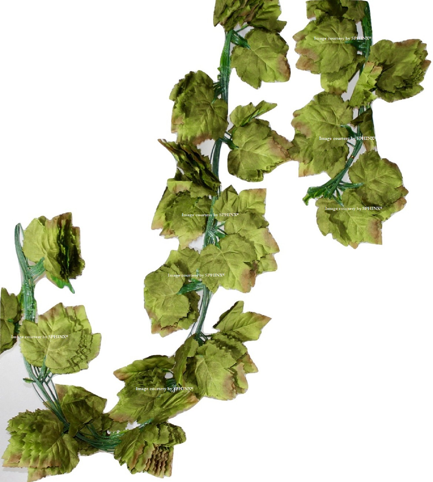 SPHINX Artificial Big Maple Green Leaves Creepers/Climbers for decoration (approx 7 ft/84 Inches) - Shapes as per stock-No.of creepers- (4)