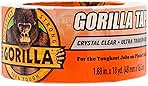 Gorilla Crystal Clear Tape, 1.88” x 18 yd (Pack of 1) - Weather Resistant for Indoor or Outdoor Projects and Repairs
