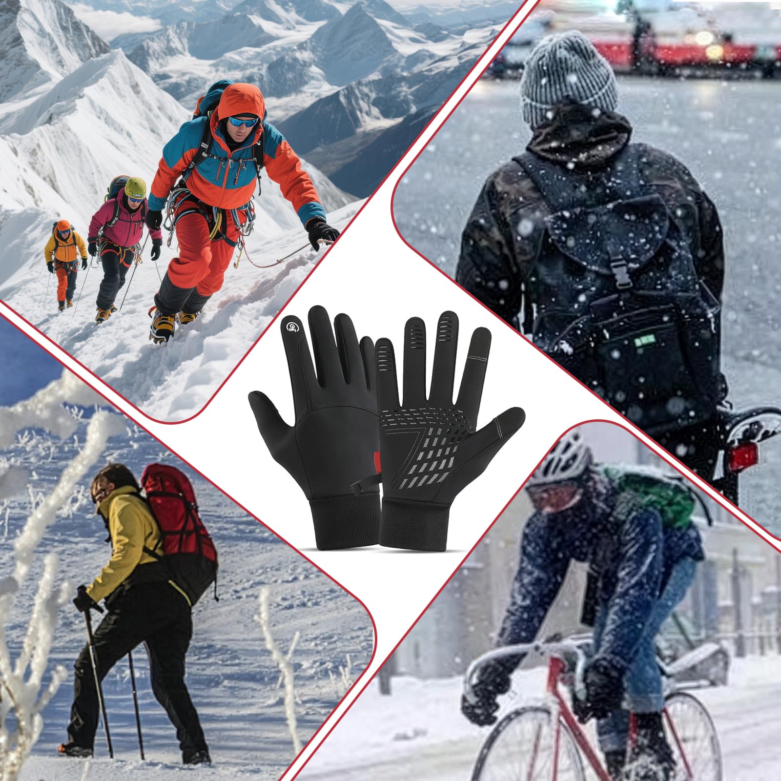 Guanti Sportivi Invernali Antivento Guanti Da Sci ROCKBROS Termici E Impermeabili Touchscreen 583712