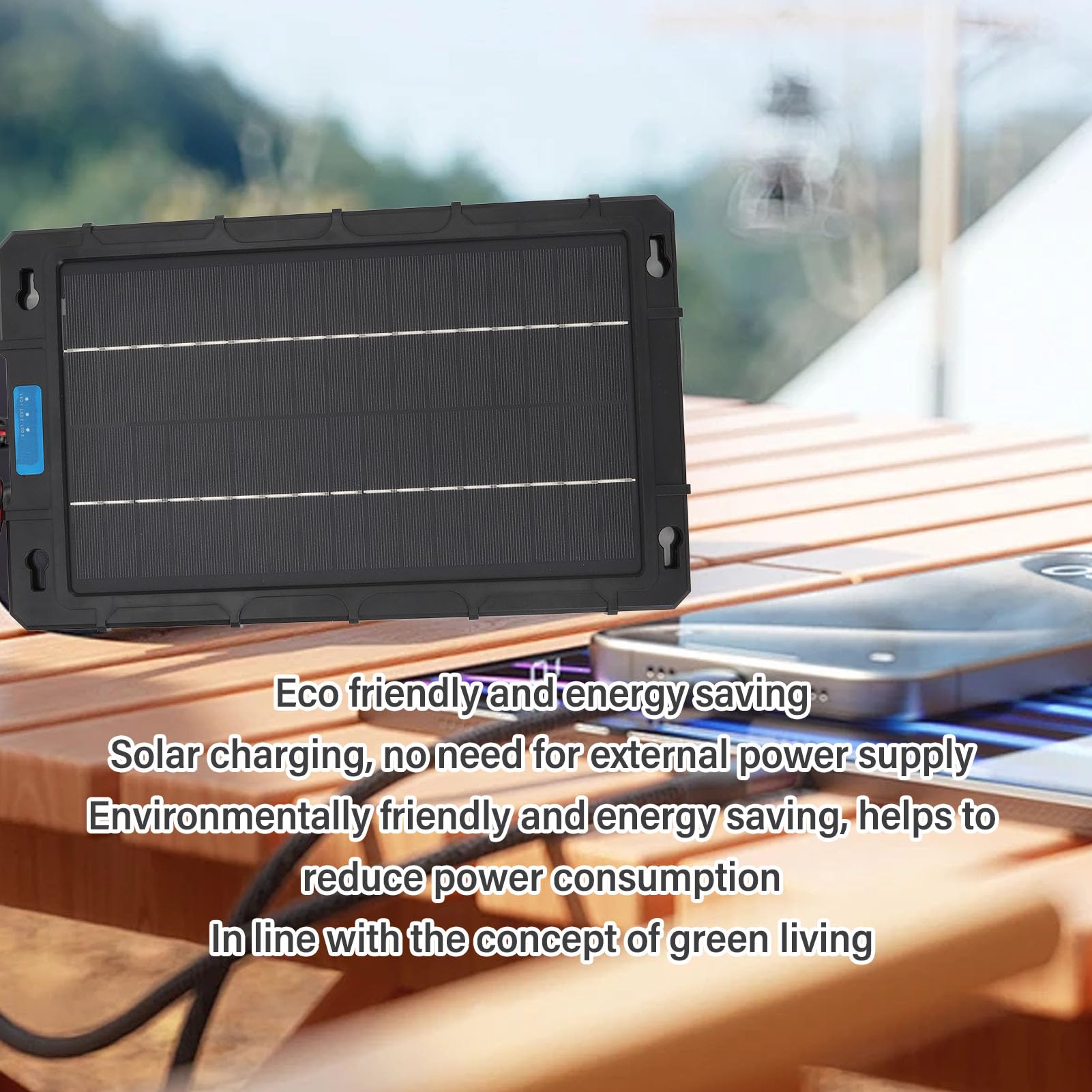 Panel Fotowoltaiczny 15W, Przenośna Ładowarka Turystyczna, Wydajny Panel Solarny Kempingowy, do Plecaka na Camping, Wędrówki, Podróże