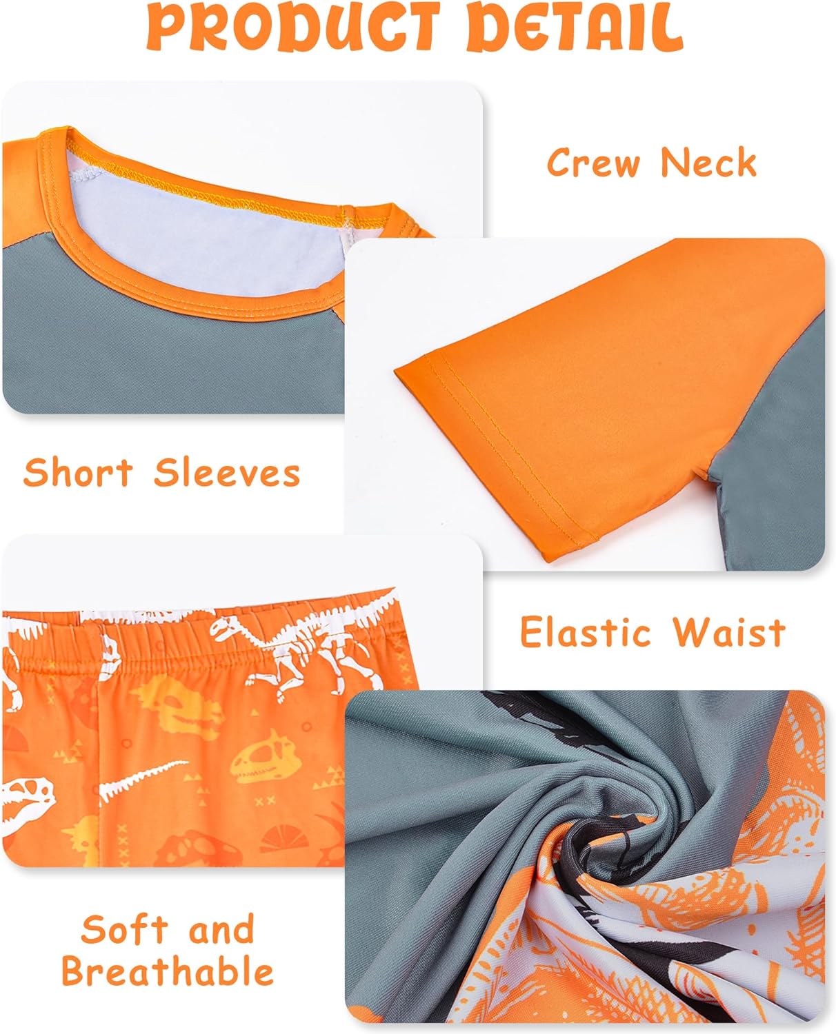 PASHOP Boys Pajamas Little Boys Summer Pajamas 2 Piece Short Sleeve Top and Shorts Sets Kids Pjs Sleepwears 3-10 Years - Image 4