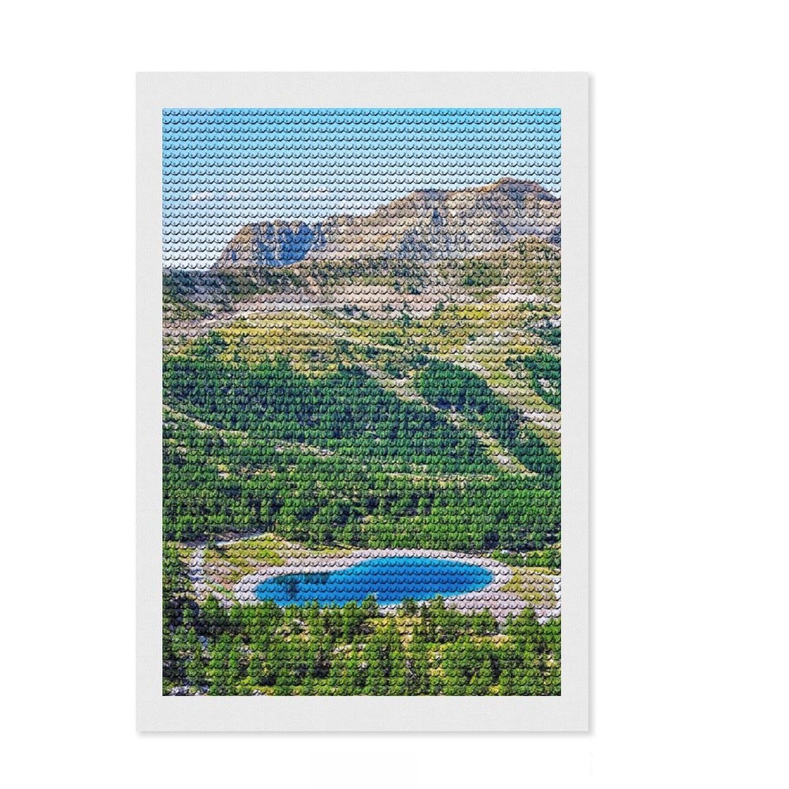 Junmoney Isola Landscape Diamond Art Kit 8"x12", for Family Craft Time, Easy to Follow Symbols, Thoughtful Handmade Gift, Living Room Decor