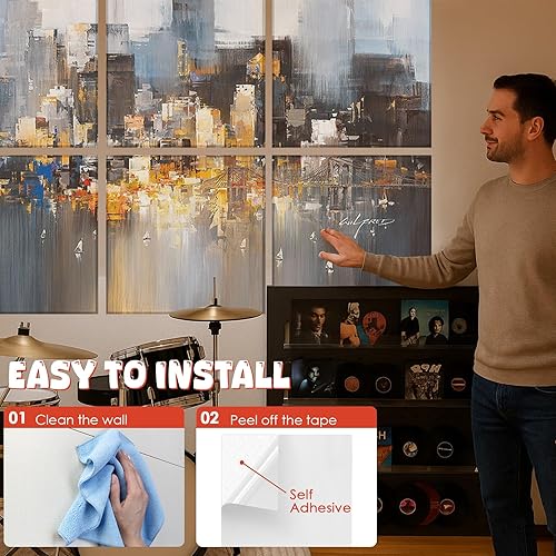 Miniatura 8 de Paneles acústicos artísticos, paneles de absorción de sonido de 72 x 48 x 0.4 pulgadas, mejores paneles de sonido que la espuma insonorizada,