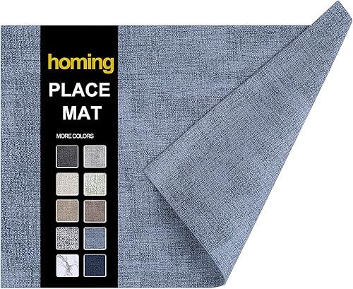 homing Juego de 6 manteles individuales de piel sintética resistentes al calor, impermeables, lavables, para comedor, interiores y exteriores,