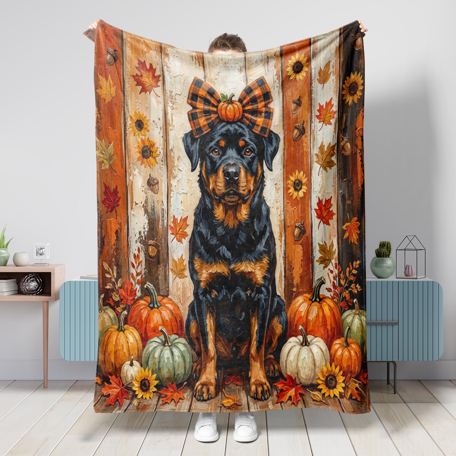 Couverture Rottweiler d'automne pour réchauffer votre salon avec douceur