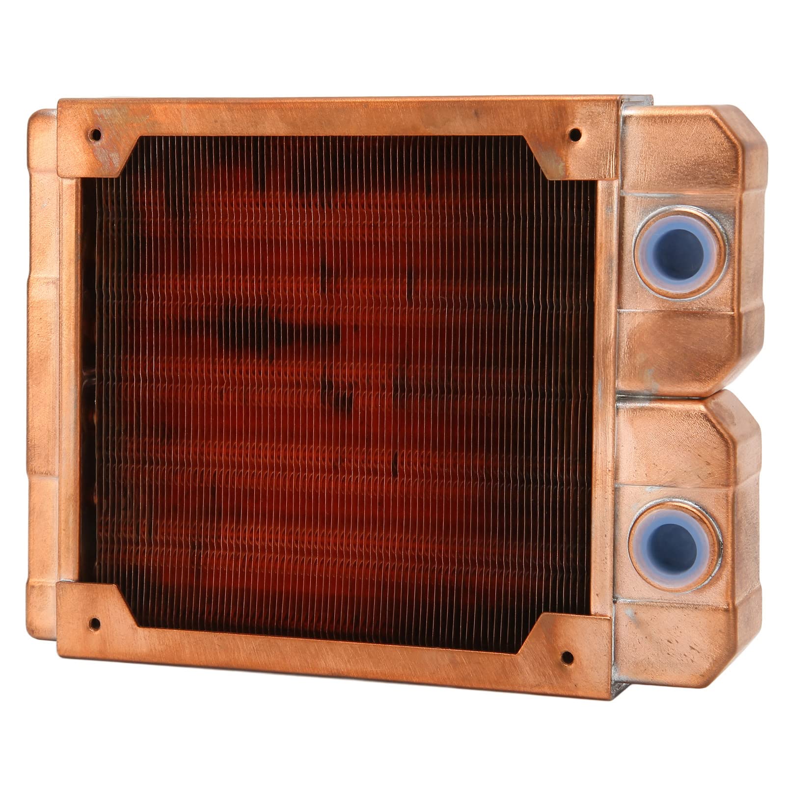 Lazmin112 Radiatore di Raffreddamento ad Acqua, radiatore di Rame Rosso dello scambiatore di Calore, dissipatore di Calore Diametro Interno della Filettatura G1/4 0.28in, per Ventola 4.72in
