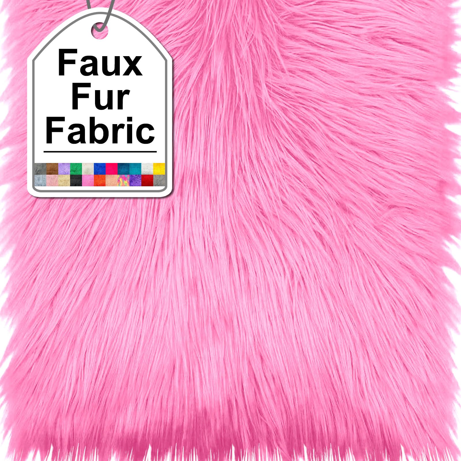 Pink Faux Fur Fabric Squares, 10x10 Inches Fluffy Faux Fur for DIY Crafts, Fashion Design, Beard, Sewing, Cosplay Costumes, Seat Pads, Rugs, Pillows and Home Decoration Projects