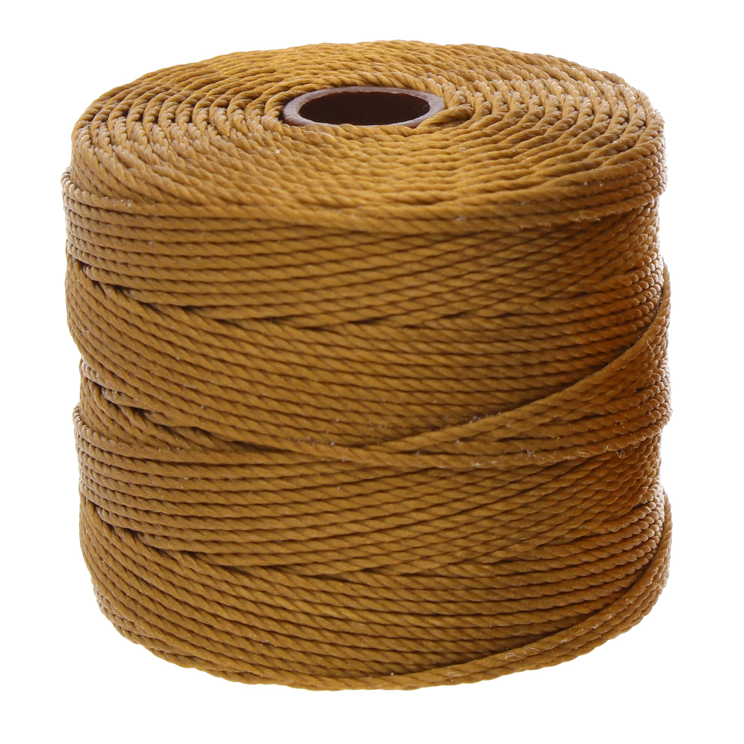 The Beadsmith S-Lon #18 Cord – Antique Gold Color – Card of 77 Yards - Ideal for Stringing Beading Crochet and Micro-Macrame Jewelry- Compatible with Kumihimo Projects
