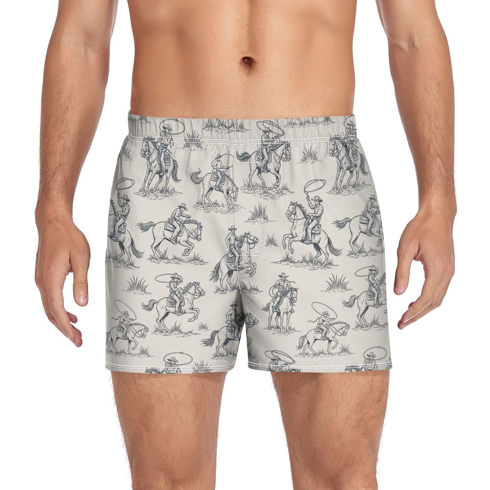 Men's Boxer Shorts Cotton Loose Underwear with Button Fly