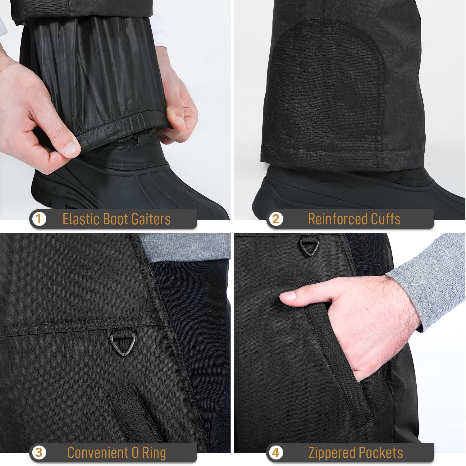 Sportneer Herren Skihose Wasserdicht Wanderhose Softshellhose Winddicht Outdoorhose Warm Gefüttert Winter Snowboardhose Trekkinghose Thermohose Hosenträgerhose