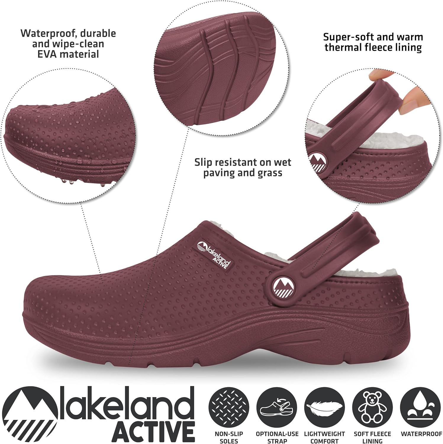 Lakeland Active Women's Fleece-Lined Dockray Clogs 3 81+t9ISB8nL. AC SL1500
