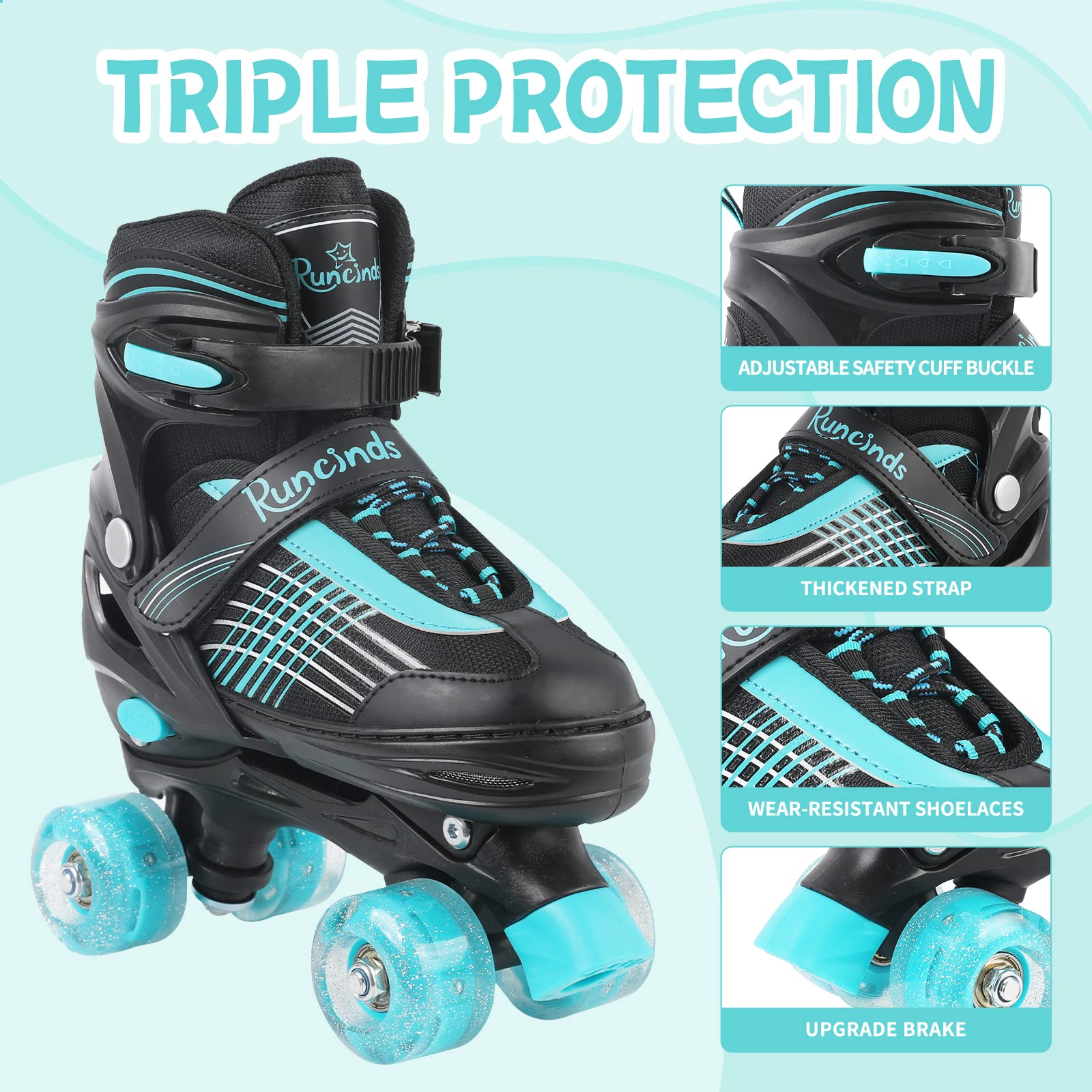 Patins à roulettes réglables pour Enfants pour garçons Filles, Patins à roulettes pour Tout-Petits pour débutants avec Roues Lumineuses