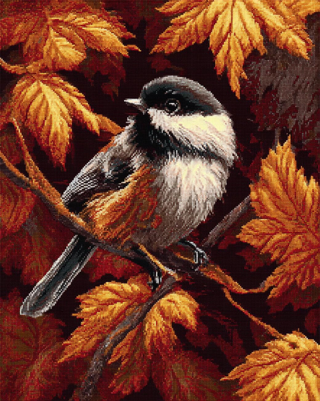 AxiangziK DIY Stamped Cross Stitch Kit Birds in the Tree 11CT 40x50cm